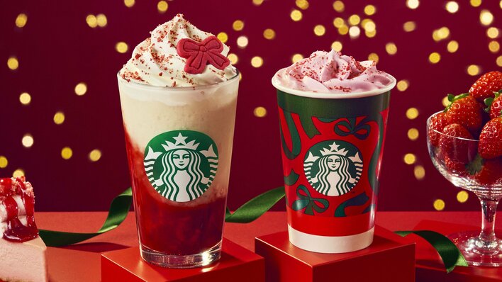 スタバ新作は“とろあま”体験!ストロベリーと華やかな「ジョイフルメドレー」が織りなすフラペチーノとラテが新登場