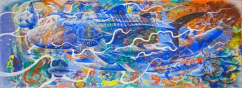 子どもたちと紡ぐ「土佐の美」─特大土佐和紙×漆喰壁画アート巡回展示が高知龍馬空港からスタート