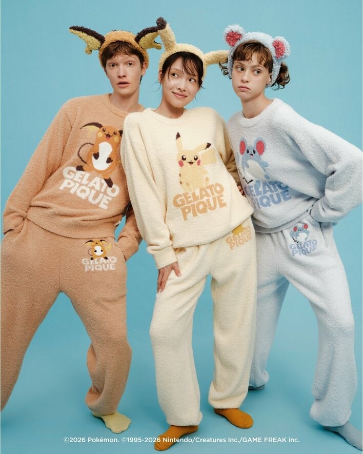 未使用　GELATO PIQUE ポケモン　ルームウェア　セット ポケモン×ジェラピケ】立体的な耳やしっぽが可愛すぎるもこもこルーム