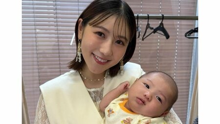 西野未姫 生後3ヶ月長男が「おしゃべりして笑う」ニコニコ笑顔公開！ママを“まねっこ”見つめ合うほっこり空間に「子どもの成長早すぎ」
