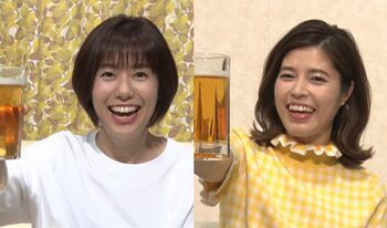 山﨑夕貴＆神田愛花が副音声でリモート飲み！番組そっちのけで夫婦の話で盛り上がる
