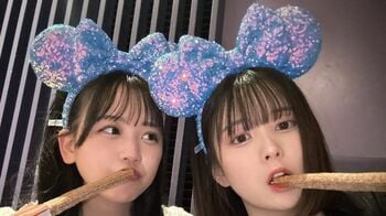 加藤乃愛&FRUITS ZIPPER松本かれんディズニーデート満喫！チュロスくわえた “あざとショット”　髪型大胆イメチェンも