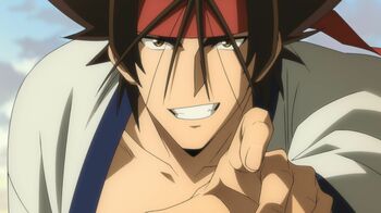 剣⼼（cv.⻫藤壮⾺）らのもとに左之助（cv.⼋代拓）も合流！葵屋の⾯々に協力を仰ぐ『るろうに剣心-明治剣客浪漫譚-』第42話