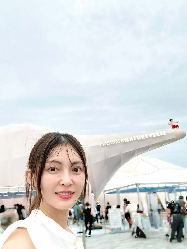 巨大ミャクミャクと！押切もえ 7歳長男＆3歳長女と大阪万博を大満喫