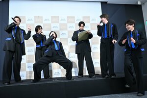 MATSURI 特技を同時披露するカオスな就任式 30秒で描いた絵のウマさにファン騒然  小野寺は“キュート”なポーズ3連発