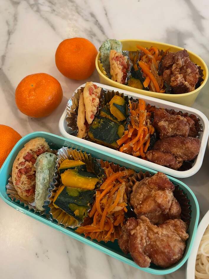 【画像5枚】山口もえが初挑戦した子ども3人分のそうめん弁当を見る