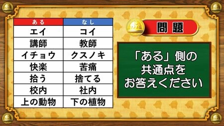 【おめざめ脳トレ】あるなしクイズ！「ある」側の共通点はなんでしょうか？【『クイズ！脳ベルSHOW』より】