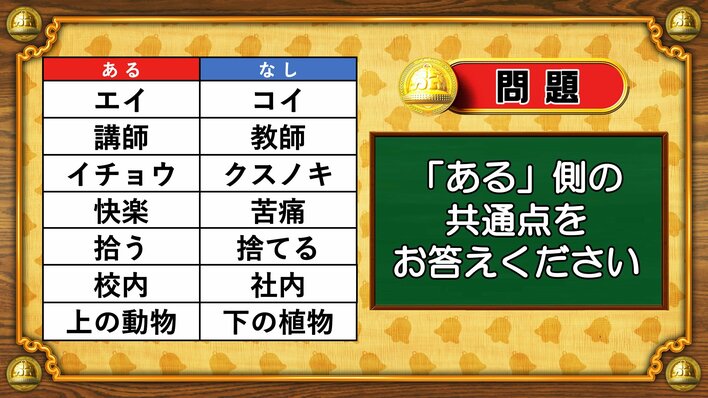【おめざめ脳トレ】あるなしクイズ！「ある」側の共通点はなんでしょうか？【『クイズ！脳ベルSHOW』より】
