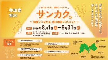 【8月1日スタート】自分の笑顔と漕いだ電気で挑戦！おけがわ 夏の大サンカク～この夏、あなたも地域へ参画してみませんか？～