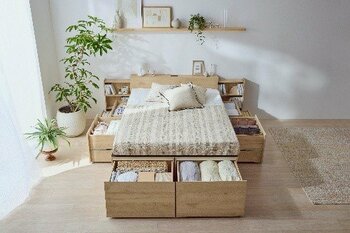 当社最大の引き出し容量約630L（※1）と収納容量約860L（※2）を実現！限られた空間を有効活用できる「超収納ベッド」発売