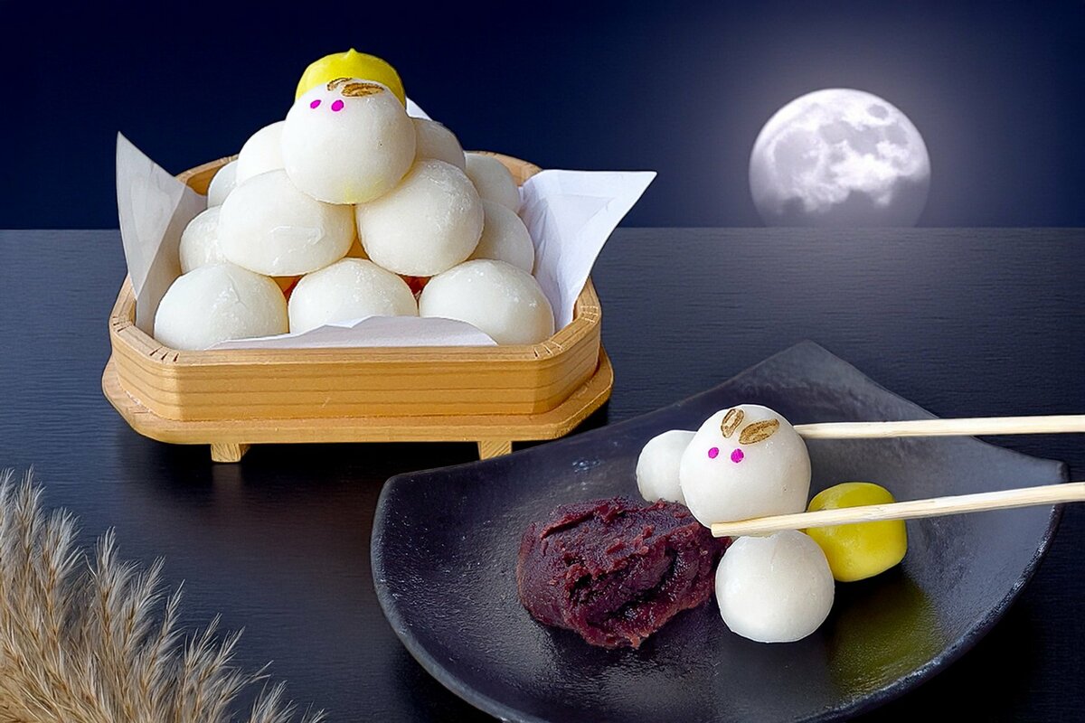 concombre 月見だんご : 満月ついたて:餅つきうさぎ　 3点セット Amazon.co.jp: デコレコーポレーション concombre こどもうさぎ 月見