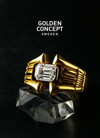 GOLDEN CONCEPT（ゴールデンコンセプト）から、1ctのエメラルドカットのダイヤモンドを使用した新作リング「LGD - Ring K10 Gold」が登場。