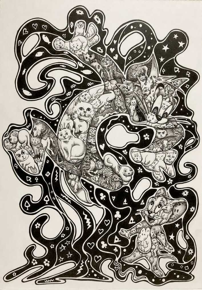 ボールペンで緻密アート。“テスト用紙の落書き”からずっと続く鈴木潤の