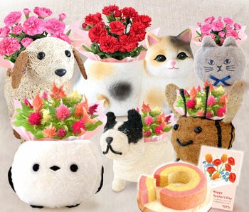 母の日に“ペットを想って選ぶ花ギフト”、動物モチーフの3号鉢シリーズに新作6種追加【おいもや】