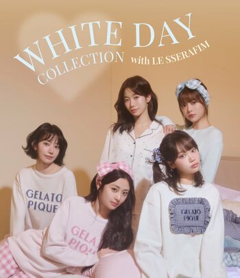 【gelato pique(ジェラート ピケ)】「LE SSERAFIM(ルセラフィム)」が着こなすギンガムチェックやドット柄、フリルにときめく新作「WHITE DAY COLLECTION 」を公開
