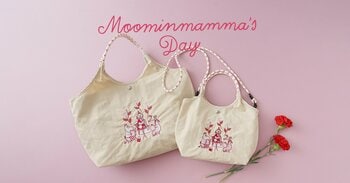 【ムーミン】数量限定！母の日のプレゼントに「ありがとう」の想いをアートに込めて。ムーミンママたちが過ごす穏やかなひとときを、繊細な刺繍で描き出した、母の日に贈りたい新作の刺繍バッグが誕生