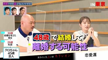 クロちゃんは「48歳で結婚と離婚」！？高橋みなみの夫に“浮気の暗示”