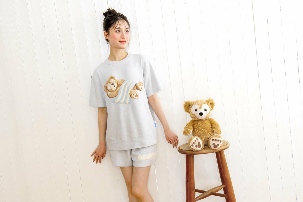 ダッフィー ルームウェアセット 半袖 ブルー gelato pique