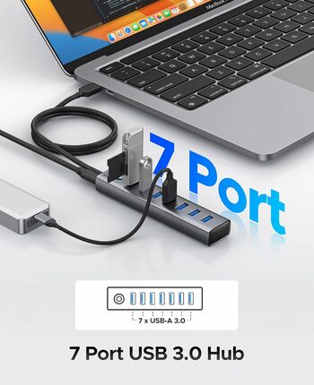 ORICO、7ポートUSB 3.0ハブを発表--最大5Gbps超高速転送・5V 3A Type-C電源ポートで安定接続・アルミ合金ボディ・ポケットサイズの携帯性