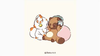 てnこがぽnきちのおなかに思いっきり空気を！？見始めたらクセになっちゃう！『二尾の小狐てnこ』動画公開