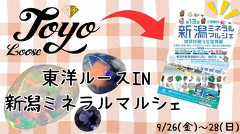 【9/26(金)からスタート！関東最大級のルース専門店"東洋ルース"が、新潟ミネラルマルシェへ出展！】大人気の「オパール」等、多彩なカラーチェンジや独特の輝きを楽しめる新作ルースが、多数登場！