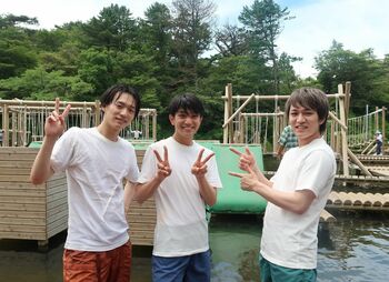 神山智洋＆正門良規＆福本大晴 水上アスレチックでびしょ濡れに！？