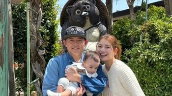 「良いパパ！」蜂谷晏海(33) 0歳長男とともに夫・井戸田潤(52)の実家へ帰省 キラキラ家族ショットに「可愛いが溢れてる」