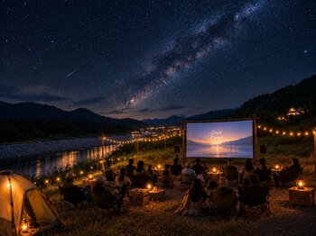 【和歌山・有田市】巨大スクリーンでの野外映画×手ぶらキャンプ×温泉！『紀文まつり 有田川シネマキャンプ』10/24(土)・25(日)に開催