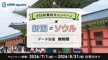 【テレコムスクエア×新潟空港整備推進協議会】新潟空港発の夜間ソウル便利用者に、無制限の韓国eSIMを無料配布