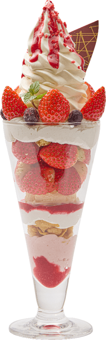 あづみの茶胡蝶庵が贈る全長30cmの圧巻ビジュアル　冬限定「苺あふれるごほうびパフェ」が新登場！