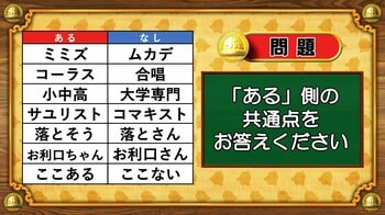 【おめざめ脳トレ】あるなしクイズ！「ある」側の共通点はなんでしょうか？【『クイズ！脳ベルSHOW』より】