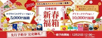 【新春福箱2026】先行予約が即日完売！中身も箱も”日東紅茶”づくしの限定セットの一般予約販売開始「デイリークラブ」デザインのオリジナルブランケットも初登場！