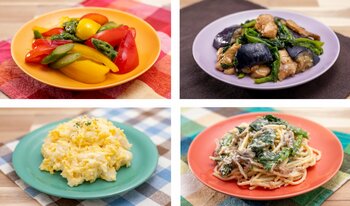 15種類以上の豊富なアイテムをそろえたサラダバー。【春限定】さっぱりとしたアスパラのマリネや上品な香りの菜の花のパスタなどが登場！