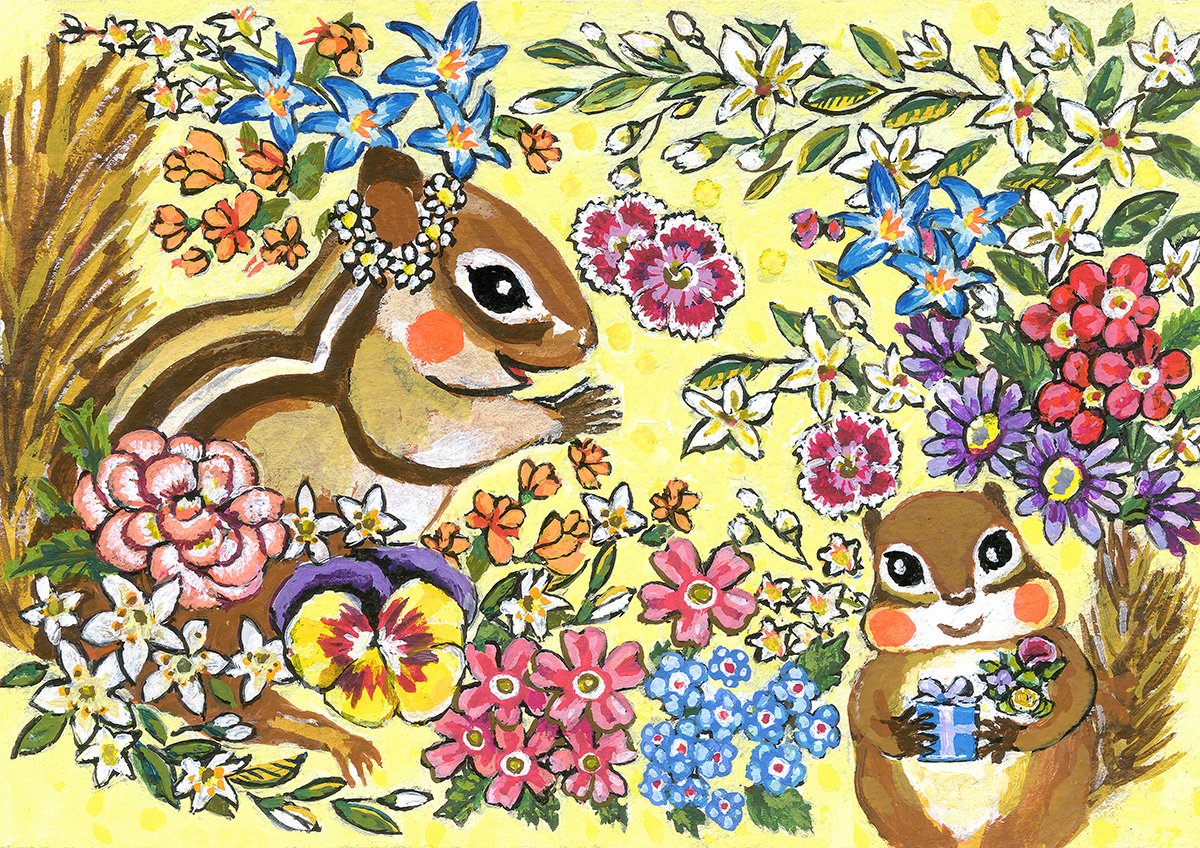 西宮阪急】可愛らしいりすたちが大集合！！りすを描く作家で人気の藤岡