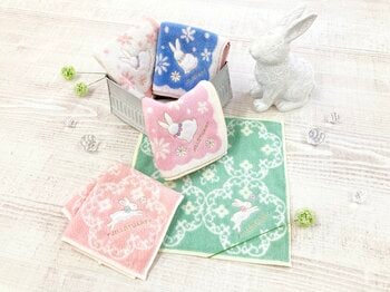 【服飾雑貨メーカー 川辺株式会社】 ウサギモチーフが可愛い！「ジルスチュアート」「ローラ アシュレイ」より新作ハンカチ登場