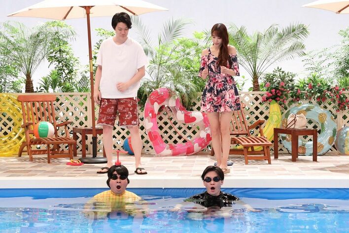 飛美男と二階堂高嗣扮する“たかし”がライバル関係に！？潜水対決で衝撃の結末