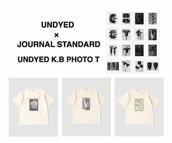 UNDYED×JOURNAL STANDARD　無染色の風合いを活かしたプリントTシャツ3柄を販売中