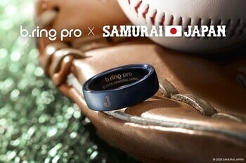 “観戦盛り上げグッズ”として！野球日本代表「侍ジャパン」コラボスマートリングが登場。高鳴る鼓動を可視化する最新AI搭載モデル『侍ジャパン×b.ring』を、ヤマダデンキ（一部店舗）にて発売します。