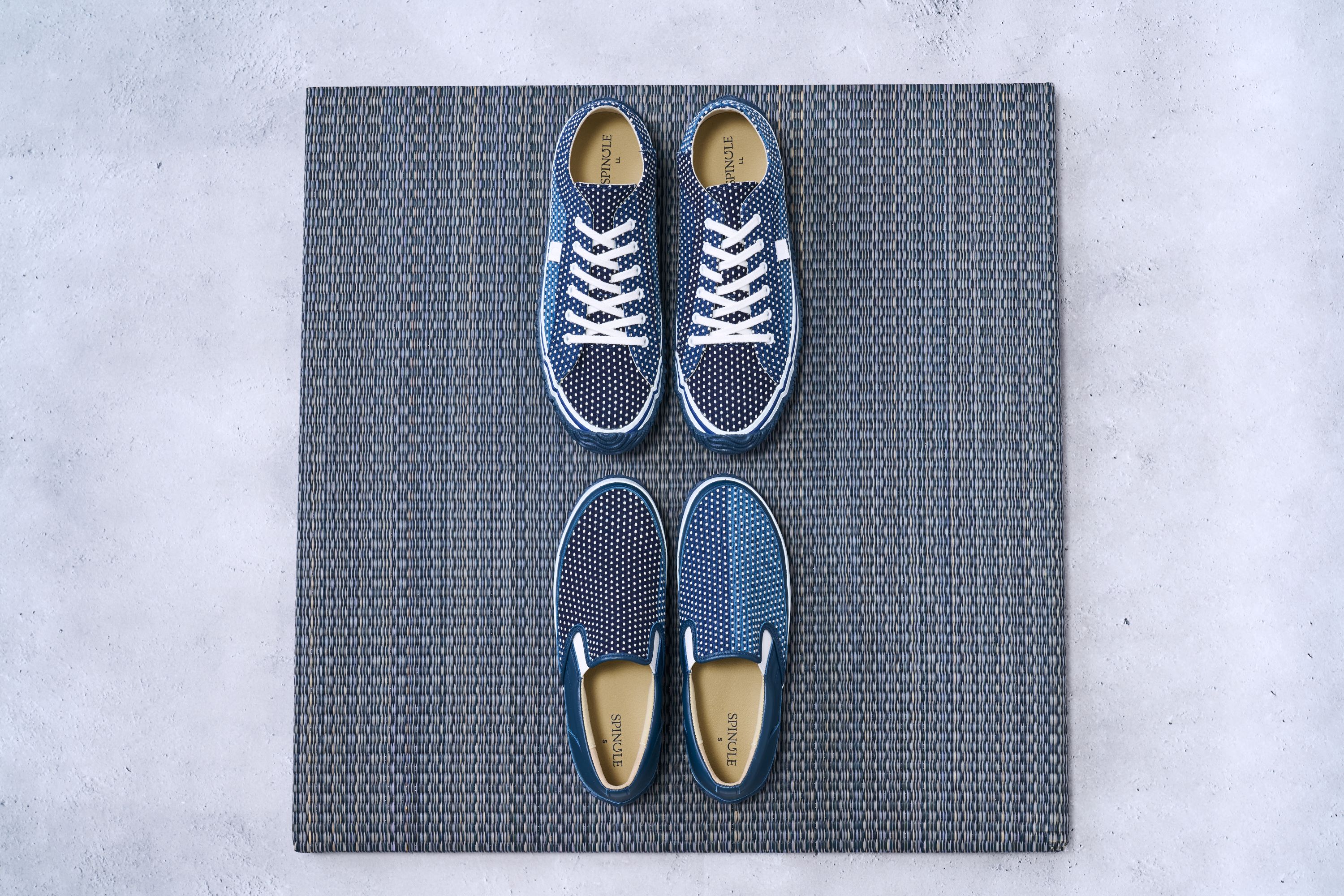 遠州織りかつお縞刺し子のスニーカー2種を発売 | めざましmedia