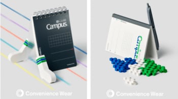 【ファミマ×コクヨ】“ファミマカラー”の定番ノートにかわいいラインソックスの消しゴムも　コラボ35アイテム