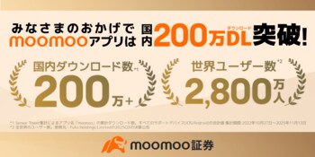moomoo証券アプリ、国内200万DL・世界2,800万ユーザー突破