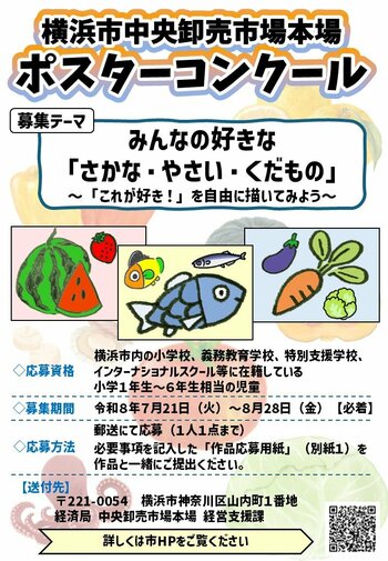 横浜市場の魅力を発信！ポスターコンクールを実施します