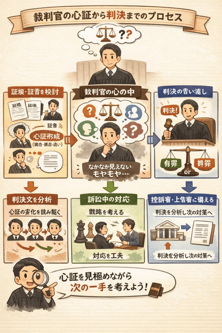 Legal AI【AI裁判】裁判官の「心証」を心理学的に分析。判決に至る思考プロセスを可視化し、ブラックボックスを解明する新サービス[無料]