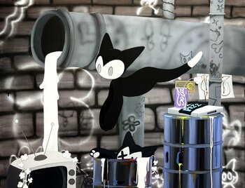 モノクロームの世界観で多くのファンを魅了する現代アーティストLOTTA氏の個展"DOWN THE ALLEYWAY"をバーニーズ　ニューヨーク銀座本店で開催！