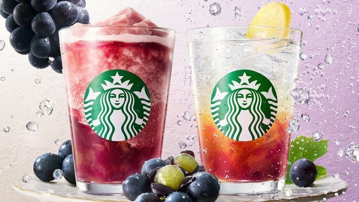 スタバ 巨峰が主役のドリンクが登場！ごろっと入った果肉やシュワッとはじけるソーダで一足早く秋の訪れを満喫 8月17日から発売