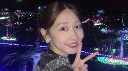 柏木由紀 黒タイツ×ミニスカで地元・鹿児島のイルミ満喫！デート気分を味わえるショットに「待ち受けにします」「素敵すぎる」とファン歓喜