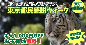 群馬サファリ「東京都民割（東京都民の日感謝ウィーク）」9月26日より開催