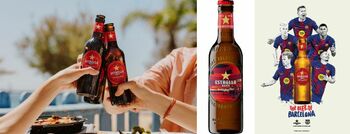 FCバルセロナ公式ビール 「エストレージャ・ダム 150周年記念ボトル」発売