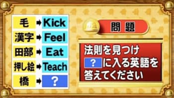 【おめざめ脳トレ】表の法則は？右側の「？」に入る英語を答えてください！【『クイズ！脳ベルSHOW』より】