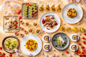 6種から選べるメインと、ビュッフェスタイルのアンティパスティ&デザートで大満足のランチタイム！ セミランチビュッフェ「桜いちご ヴィヴァーチェ」3月12日より販売開始